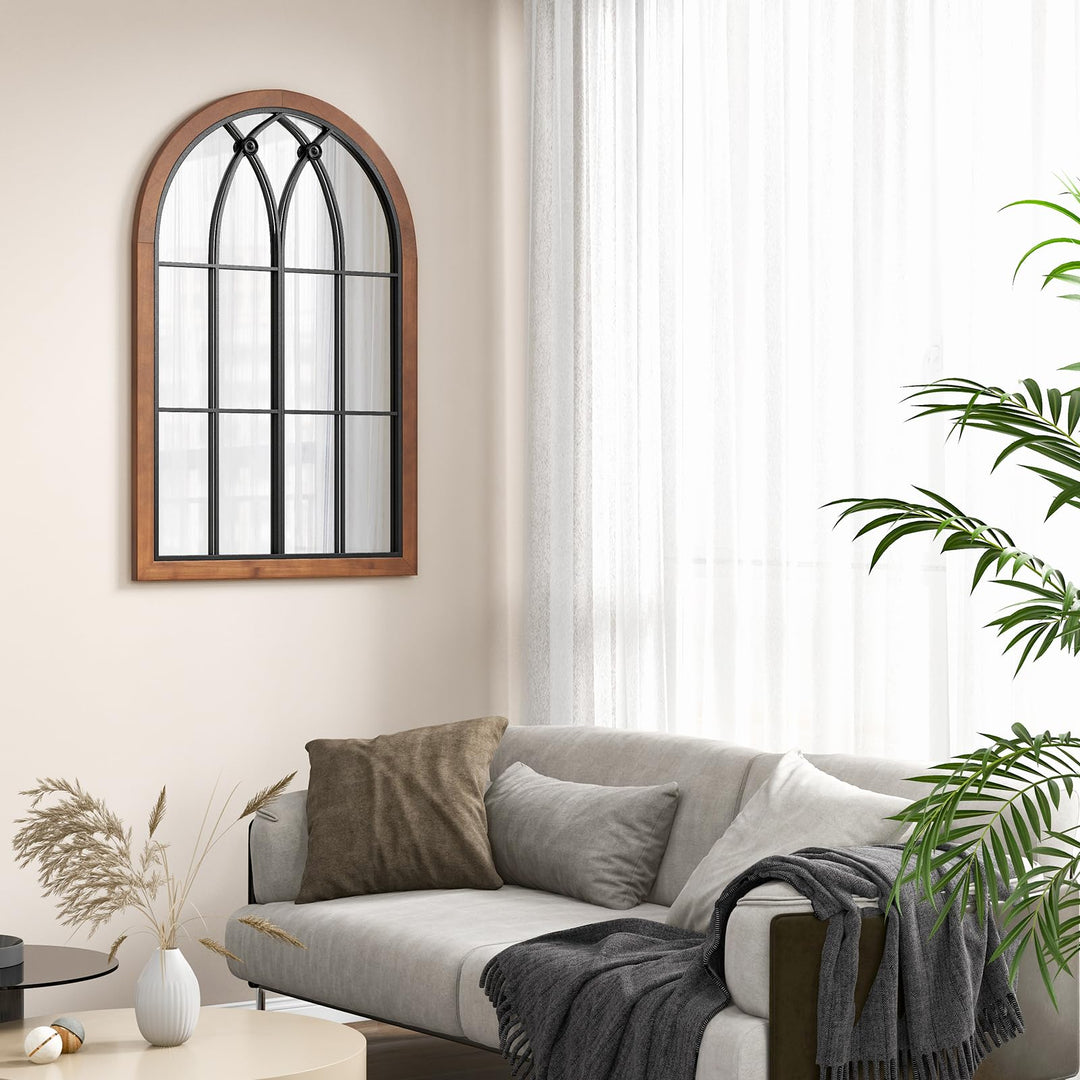 CHARMAID Arched Window Wall Mirror, 36&