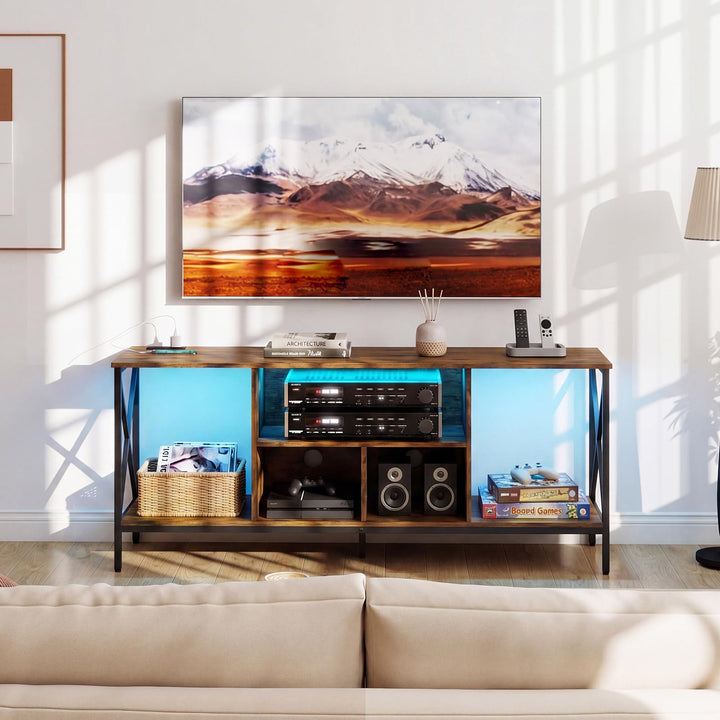 Giantex TV Stand with LED Lights for 65 Inch TV