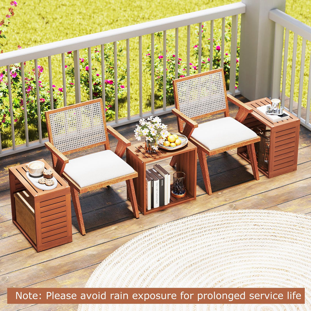 Giantex 3/6 Cube Bookcase Solid Wood Stacking Storage Organizers w/Open Slatted Design