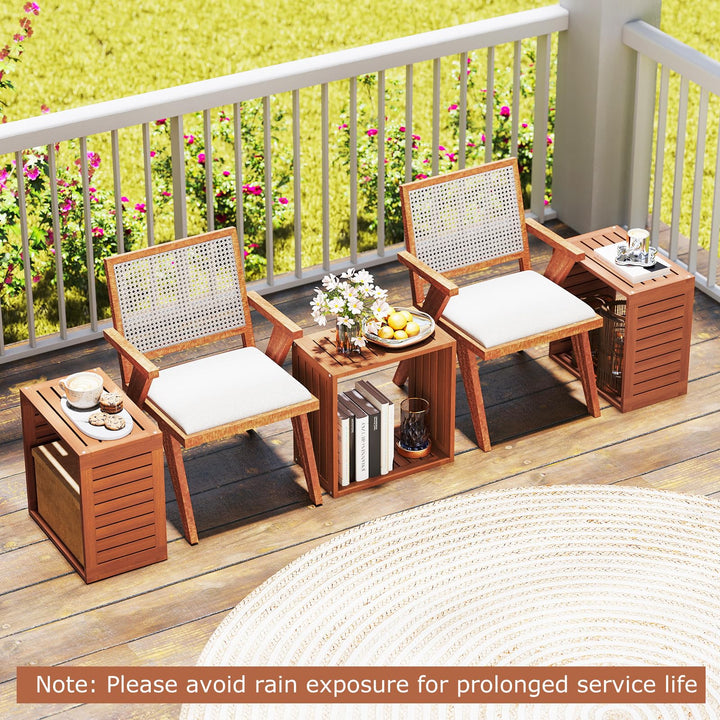Giantex 3/6 Cube Bookcase Solid Wood Stacking Storage Organizers w/Open Slatted Design