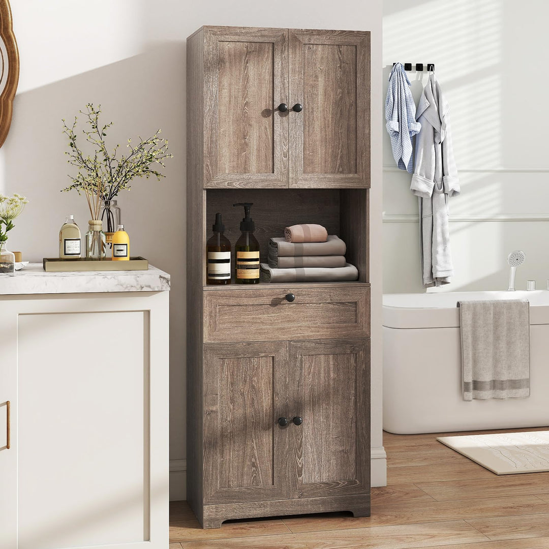 Giantex 67.5" Tall Floor Storage Cabinet w/4 Doors &amp; 1 Drawer