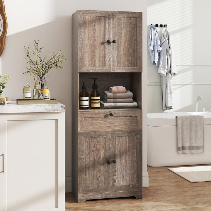 Giantex 67.5" Tall Floor Storage Cabinet w/4 Doors &amp; 1 Drawer