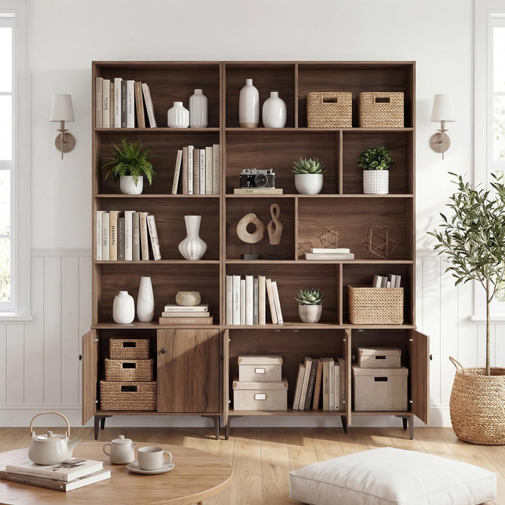 Giantex 68.5" Tall Bookcases and Bookshelves with 2 Doors for Home Office