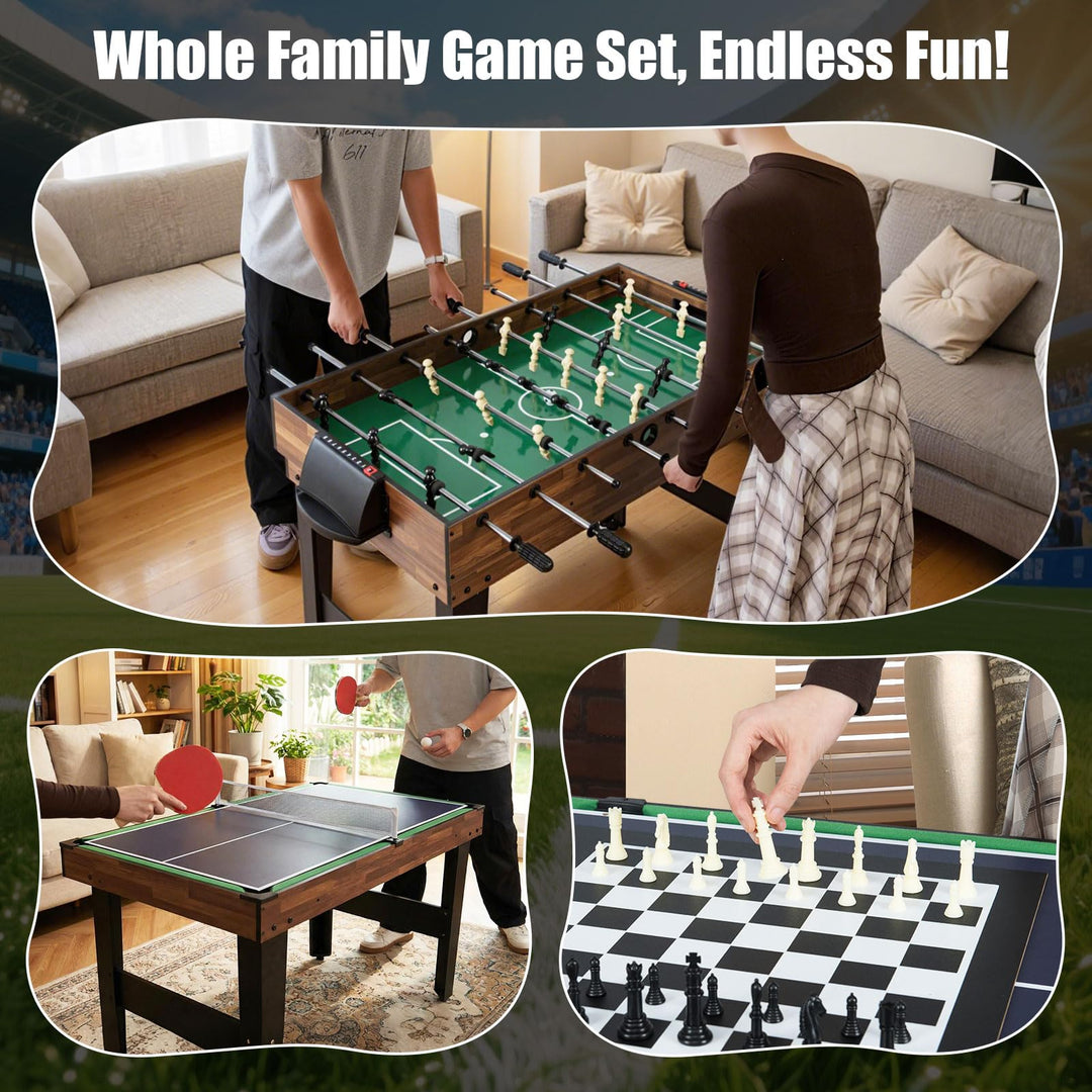 10-in-1 Multi Game Table, Combo Game Table Set w/Hockey