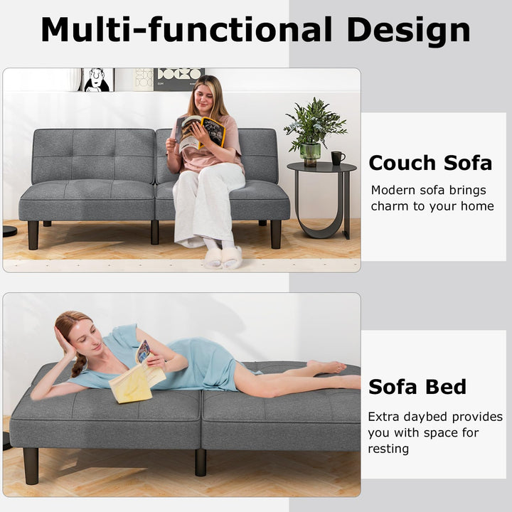 Giantex Convertible Futon Sofa Bed, Upholstered Folding Recliner