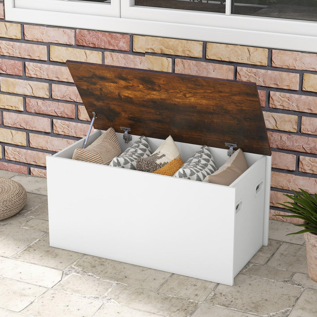 Giantex Flip-top Storage Chest, Lift Top Storage Bench w/Pneumatic Rod &amp; Safety Hinges