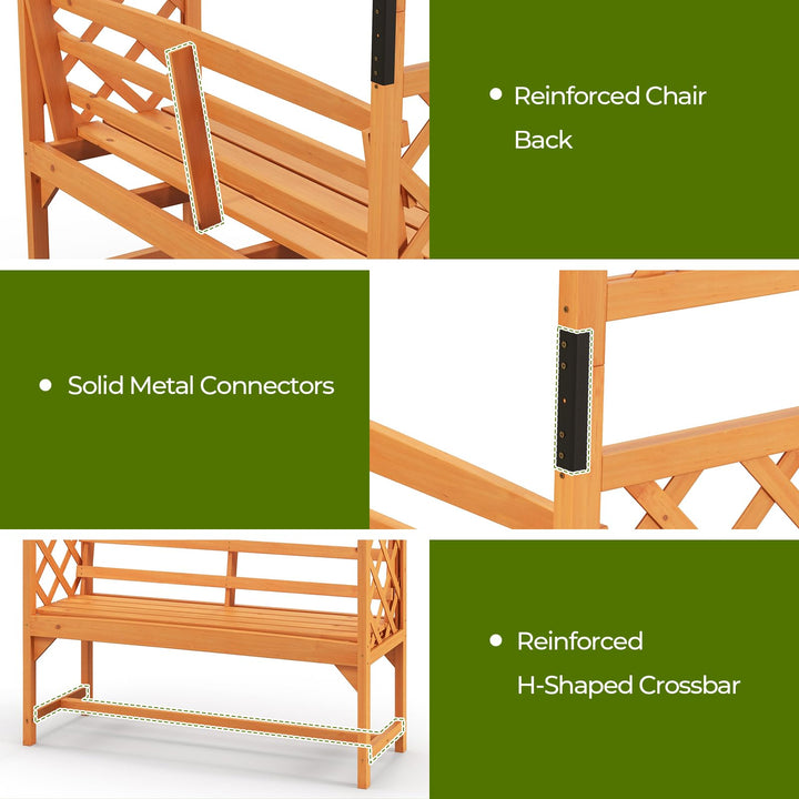 Giantex Garden Arch Trellis with Bench - 63&