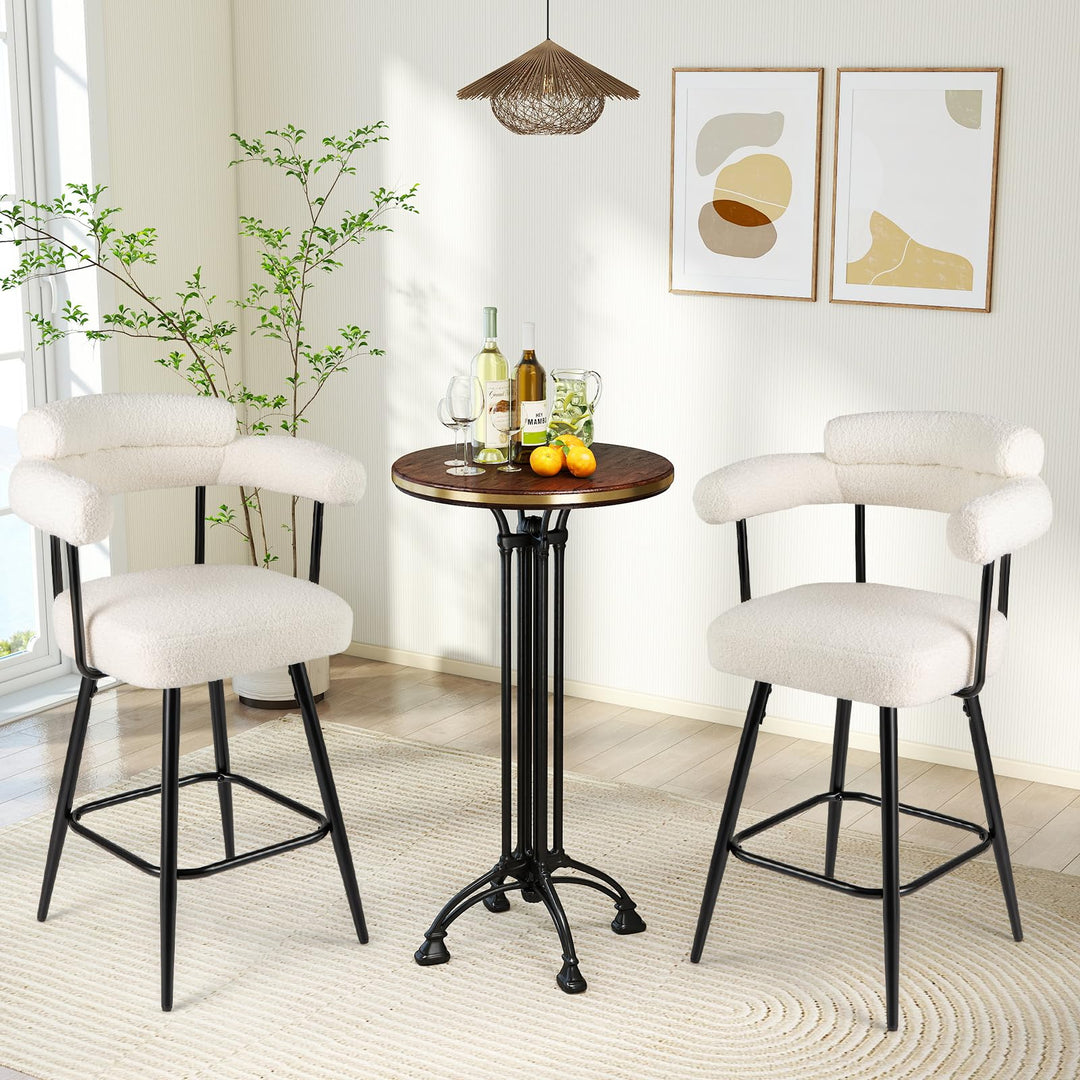 Giantex Swivel Bar Stool Set of 2/4 Counter Height Chairs with Curved Back and Arms