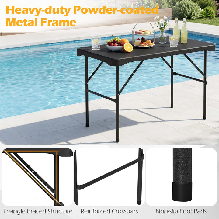 Giantex Folding Picnic Table Bench Set | Rectangular Patio Dining Table Set for 4