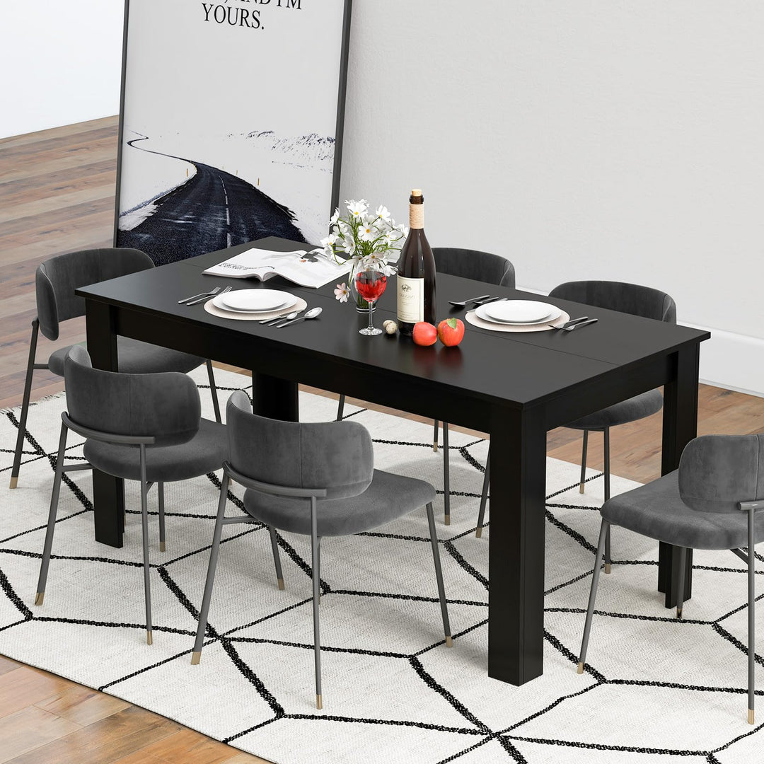 Giantex 63 Inch Rectangular Modern Dining Kitchen Table for 6 People