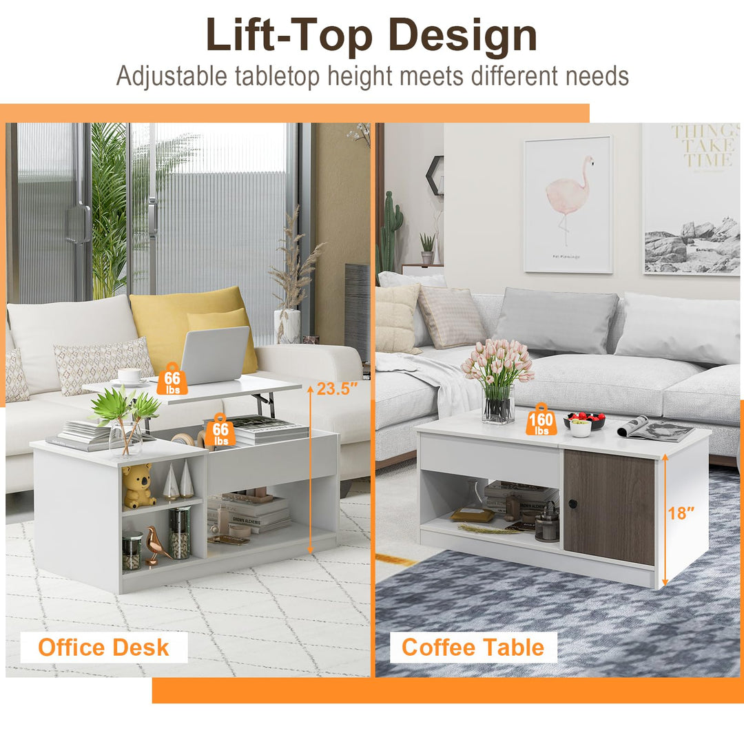 Giantex Lift-Top Coffee Table, Modern Center Table w/Lift Tabletop, Open &amp; Hideaway Compartments