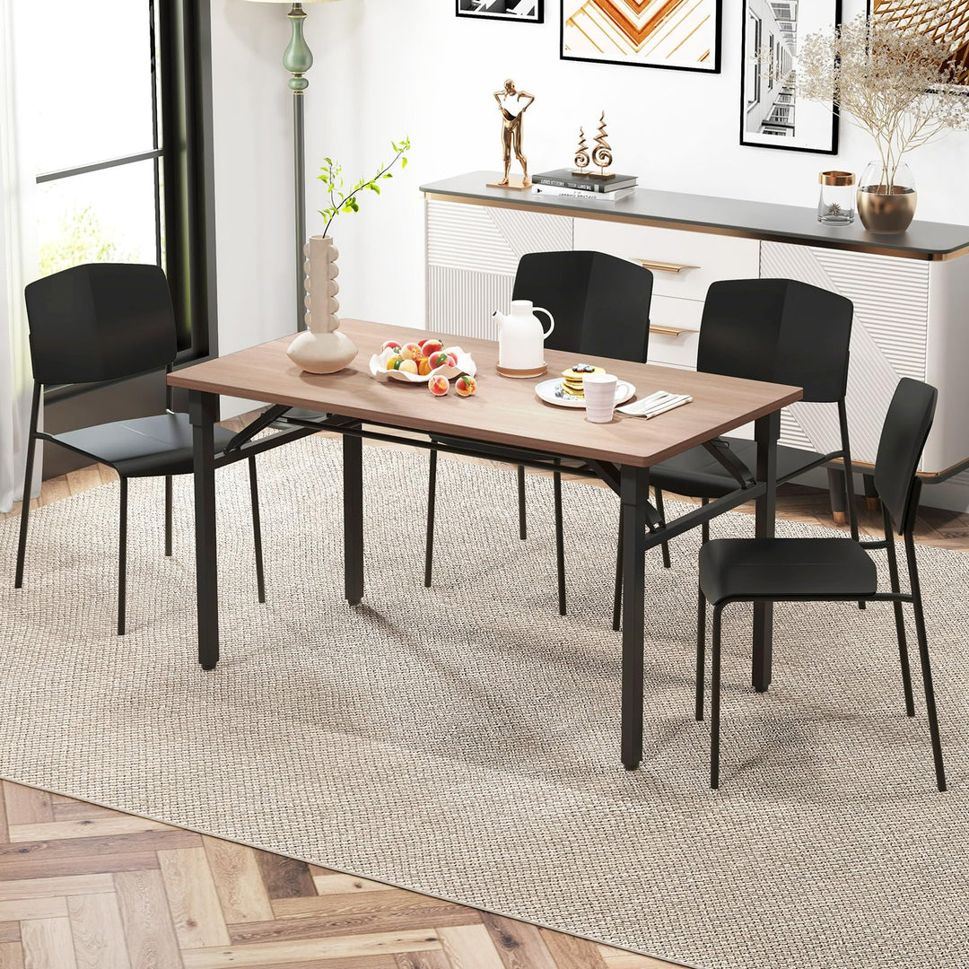 Giantex Stackable Dining Chairs Set, Modern Kitchen Chairs w/Metal Legs &amp; Curved Back, Load up to 350 LBS