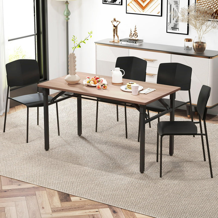 Giantex Stackable Dining Chairs Set, Modern Kitchen Chairs w/Metal Legs &amp; Curved Back, Load up to 350 LBS