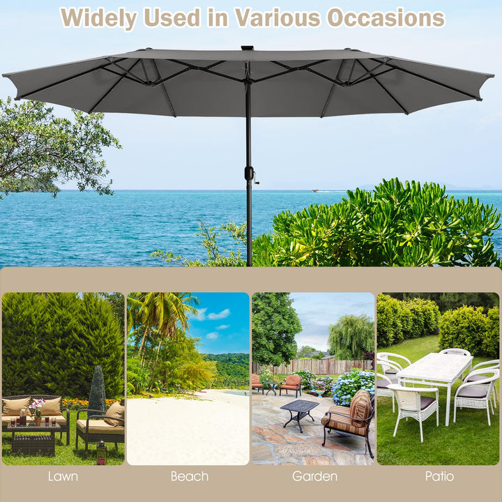 Giantex 15ft Large Outdoor Umbrella Double-Sided
