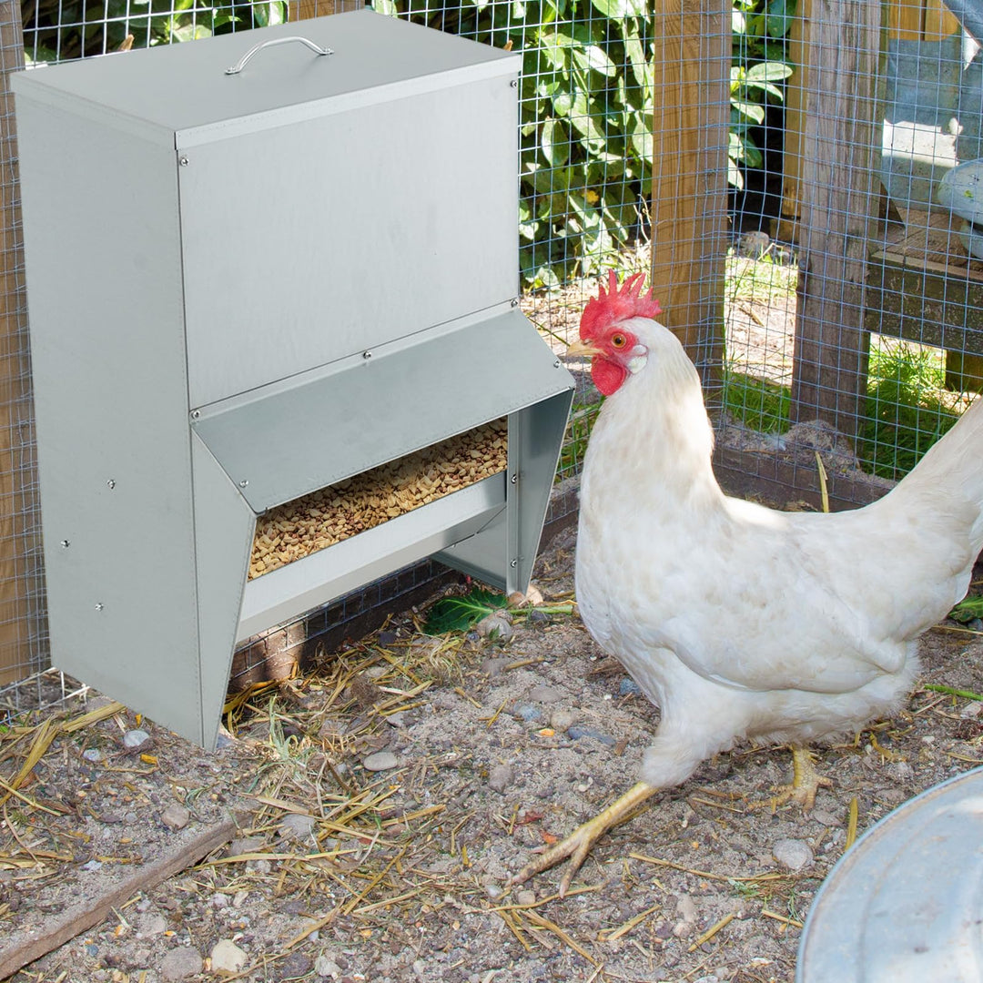 Giantex 30 lbs Galvanized Chicken Feeder