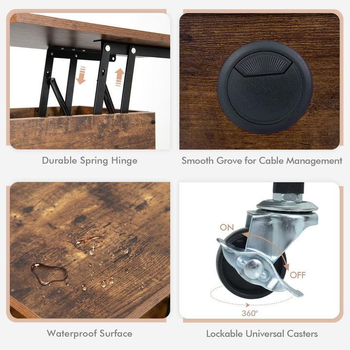 Giantex End Table with Charging Station - Lift Top Narrow Side Table (1/2)