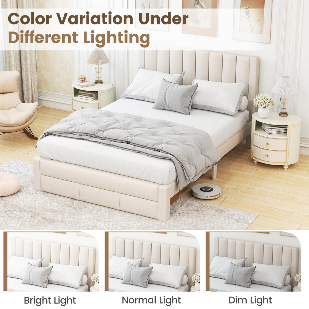 Giantex Queen Size Bed Frame with Storage Drawer