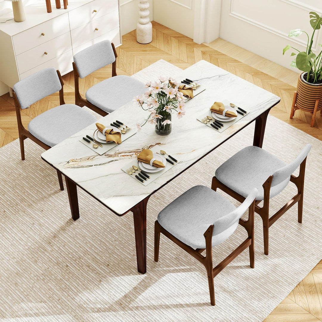 Giantex Modern Padded Dining Chairs with Rubber Wood Legs Set of 2/4