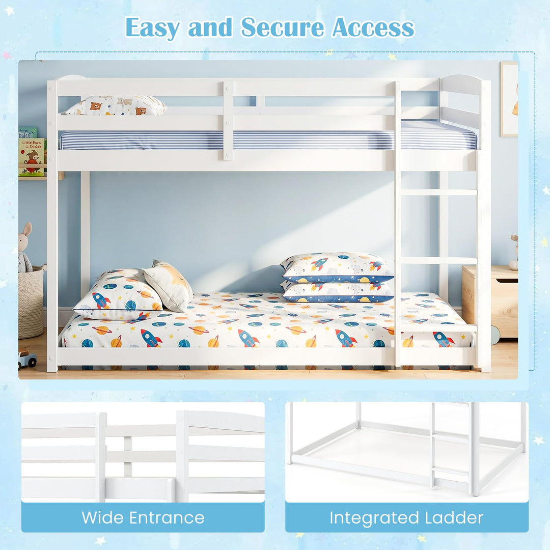 Giantex Full Over Full Bunk Bed with Full-Length Guardrails