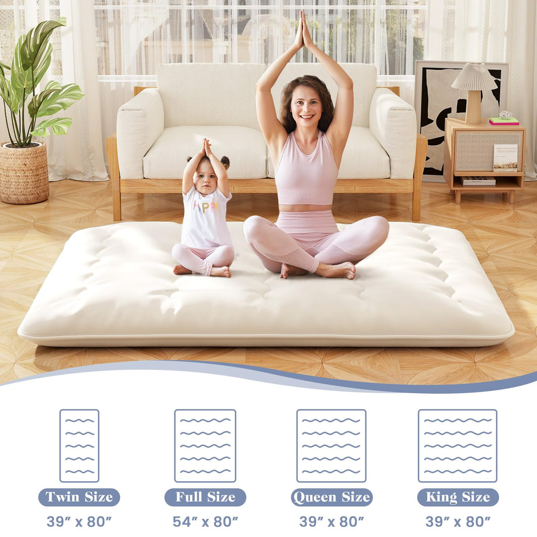 Giantex Japanese Floor Mattress, 4 Inch Futon Mattress with Washable Cover &amp; Storage Bag