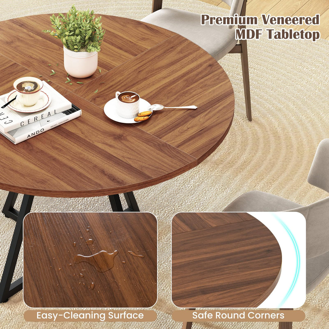 Giantex 47-inches Round Dining Table for 4 | Circle Dinner Tables for Dinette Living Room