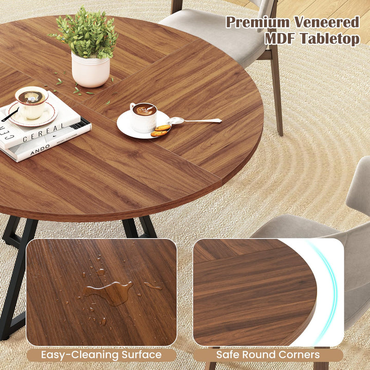 Giantex 47-inches Round Dining Table for 4 | Circle Dinner Tables for Dinette Living Room