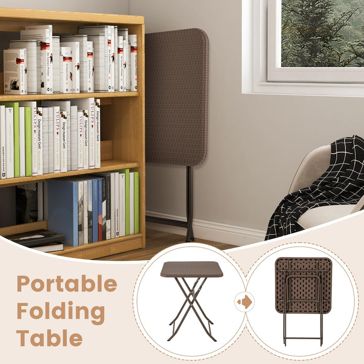 Giantex 23.5" Square Folding Table, HDPE Foldable Patio Bistro Table for 2-4, Indoor Outdoor Use