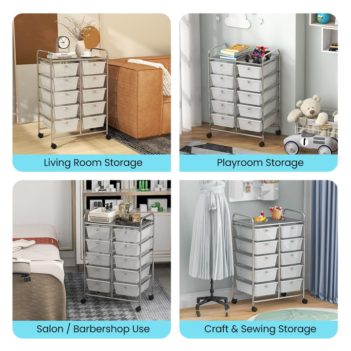 10 Drawers Rolling Cart, Classroom Organizers - Giantex