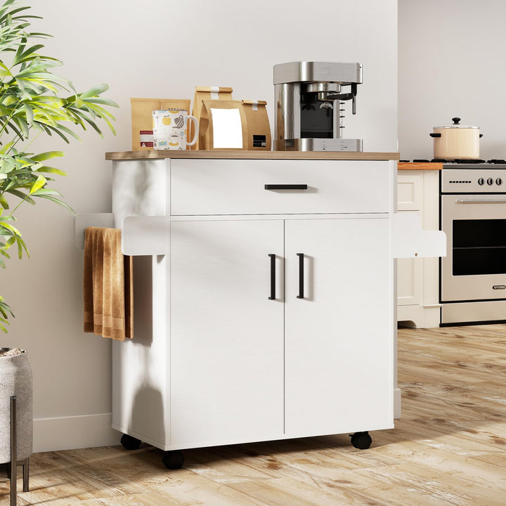 Giantex Kitchen Island with Storage 41.5" W Rolling Island Table