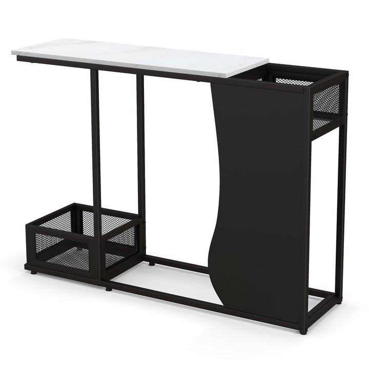 Giantex 43.5" Console Table for Entryway - Modern Entry Table with Faux Marble Top