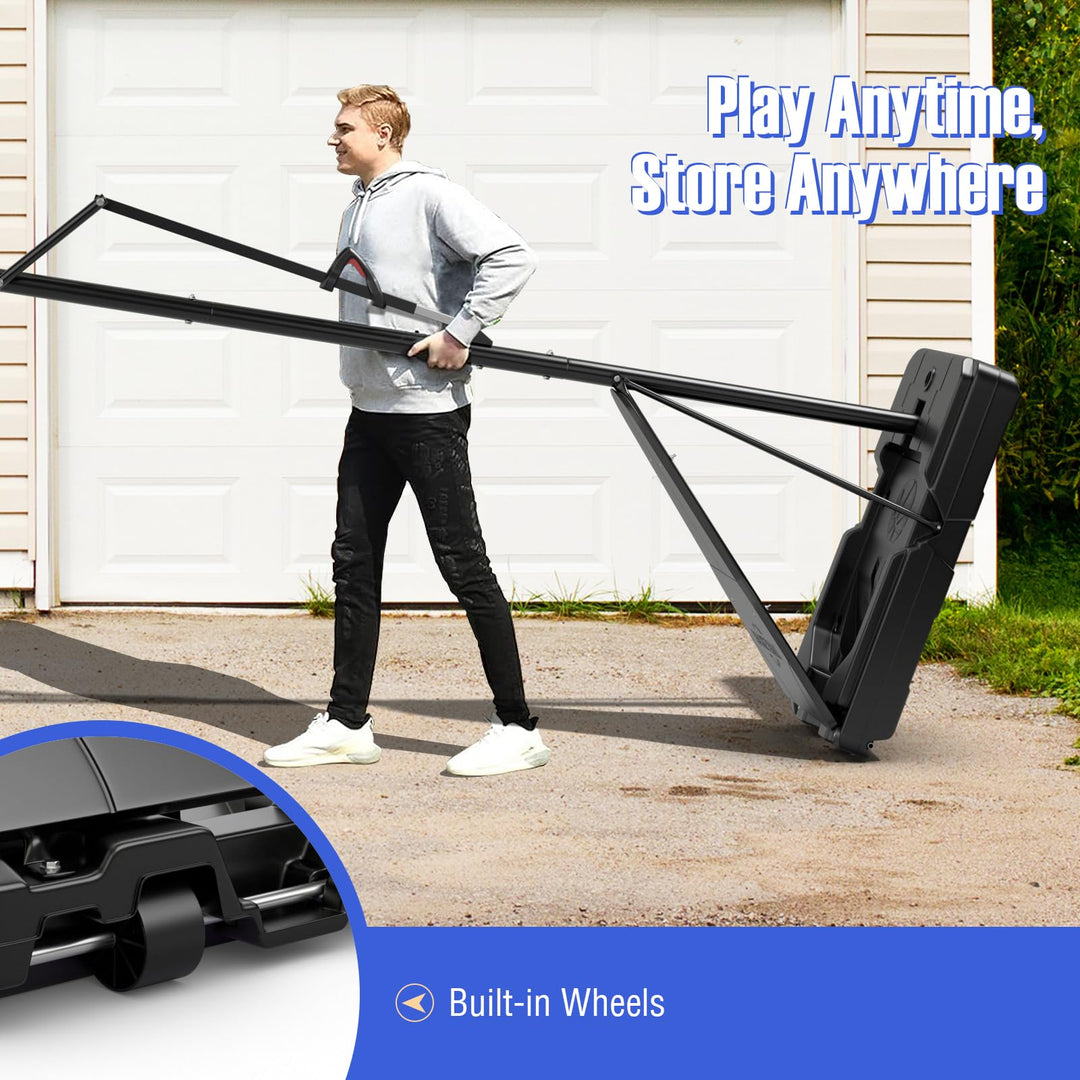 Giantex 4.9-10 Feet Height Adjustable Portable Basketball Hoop Basketball Goal System