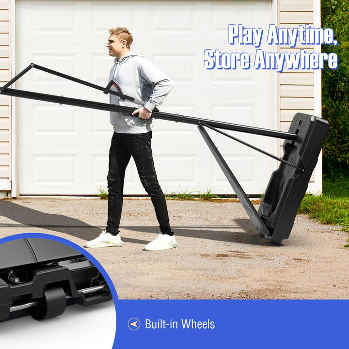 Giantex 4.9-10 Feet Height Adjustable Portable Basketball Hoop Basketball Goal System