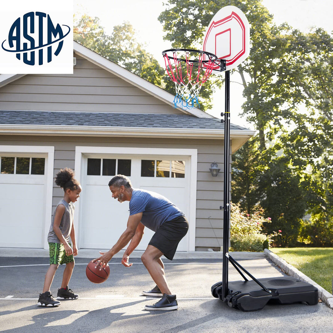 Giantex Basketball Hoop Outdoor Kids - Height Adjustable 5.2 Ft- 6.9 Ft Portable Basketball Hoop Stand with Wheels