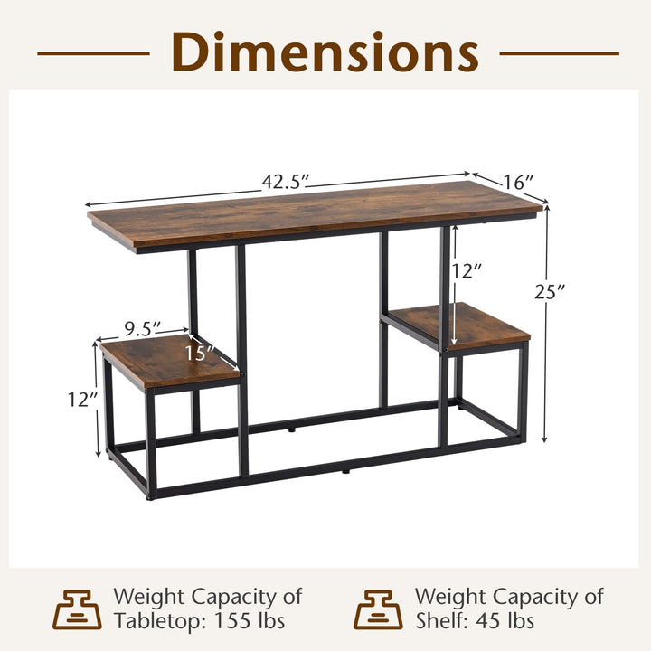 Giantex TV Stand for 50-Inches TVs - Industrial Sofa Table with Open Storage Shelves, 2-Tier Display Rack