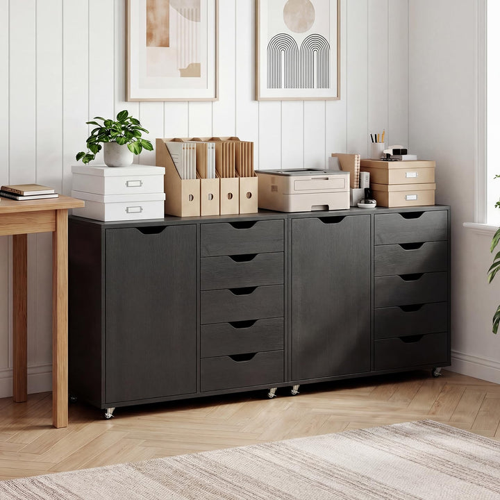 Giantex 5-Drawer File Cabinet with Door (31" W x 16" D x 25.5")