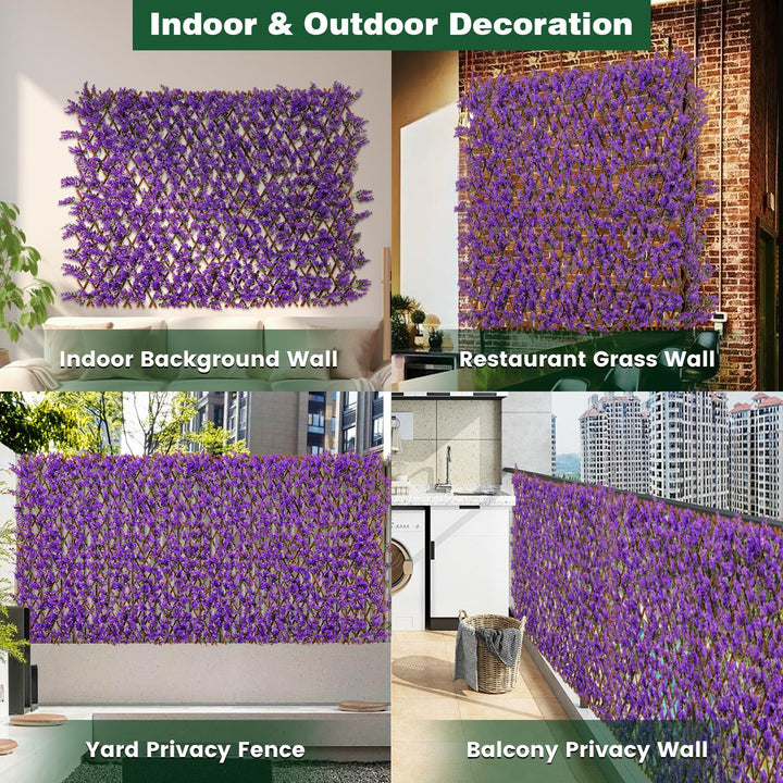 Giantex Expandable Fence Privacy Screen - Decorative Faux Fencing Panel for Balcony