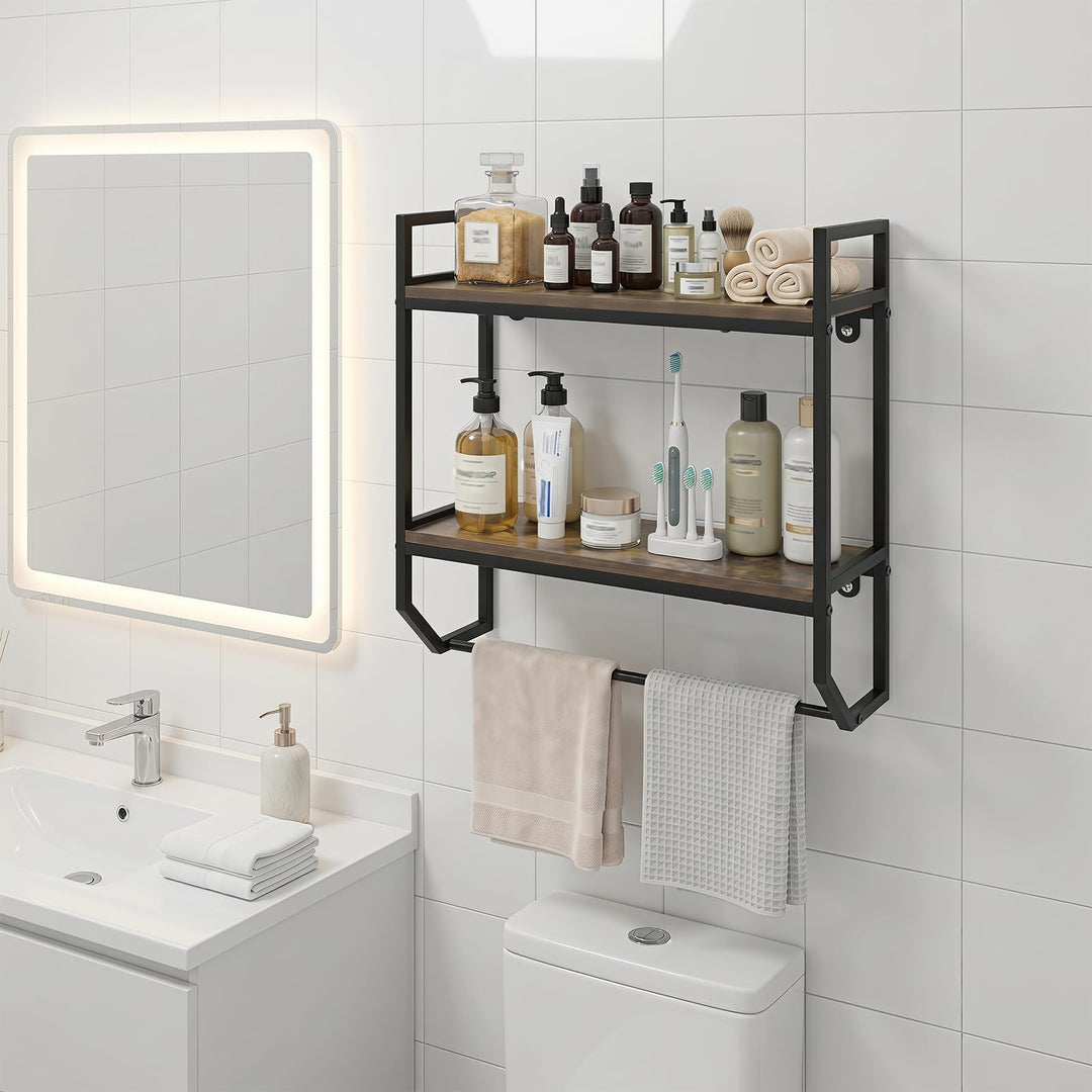 Giantex Bathroom Shelf with Towel Bar