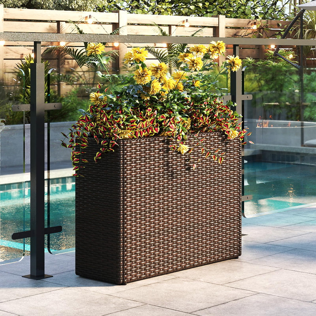 Giantex 32”x11”x24" Wicker Raised Garden Bed