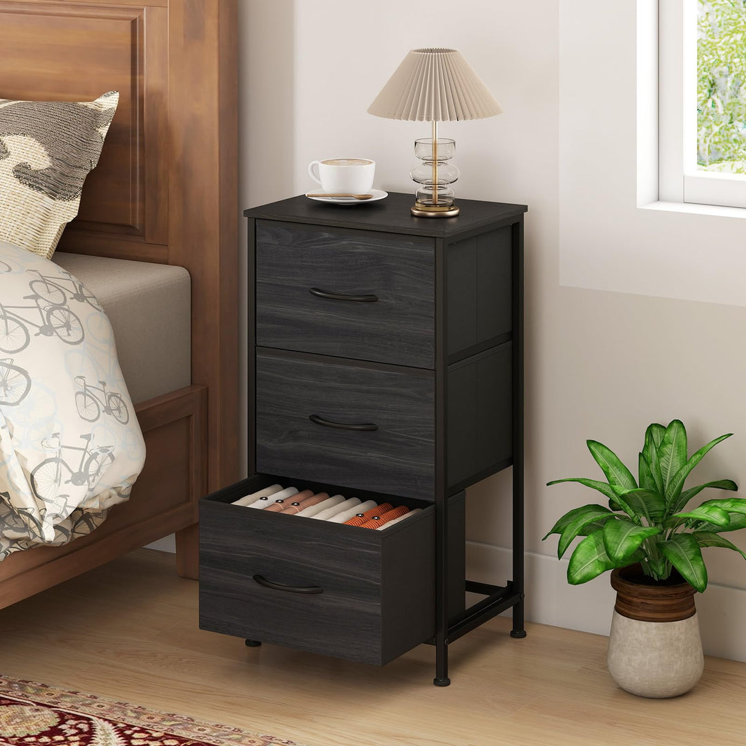 GIANTEX 3/4/5 Drawers Dresser Nightstand with Heavy-Duty Metal Frame (1/2)