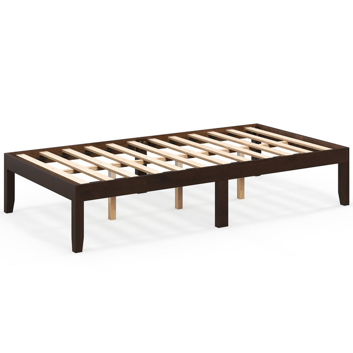 Giantex 14 Inch Twin Wood Platform Bed Frame, Minimalist Twin Bed Frame with Wooden Slats Support &amp; Rubber Wood Legs