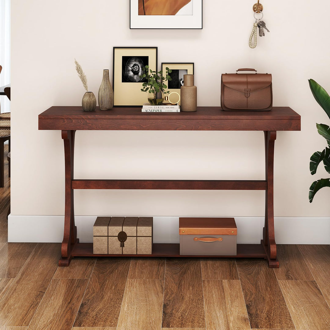 Giantex 52" Narrow Console Table with Storage Shelf &amp; Anti-Tip Kit for Entryway Living Room