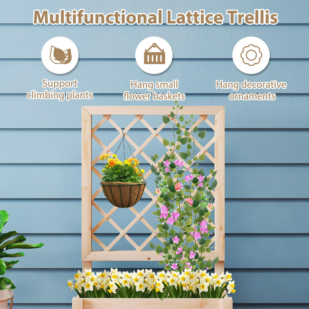 Giantex Raised Garden Bed with Trellis (1/2)