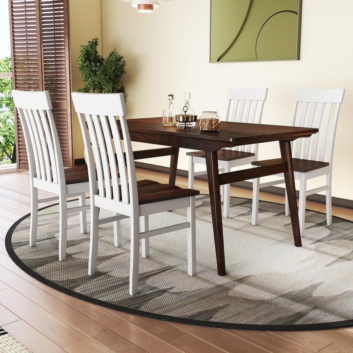 Giantex Wooden Dining Chairs Set of 2/4 with Hollowed Backrests &amp; Rubber Wood Seats