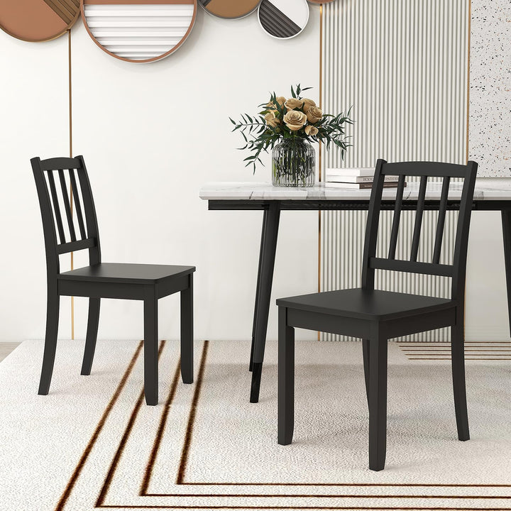 Giantex Farmhouse Dining Chairs Set of 2/4, Modern Kitchen Chairs w/Rubber Wood Legs &amp; Curved Backrest