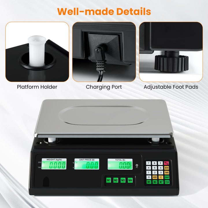 Giantex  88 lb/40 kg Price Computing Scale w/Dual LCD Display &amp; Stainless Steel Platform