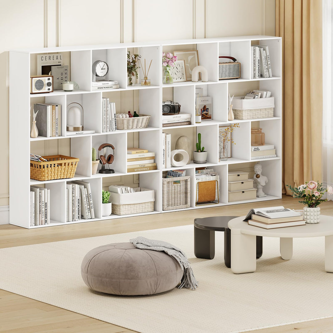 Giantex Open Shelf Bookcase 4-Tier Modern Bookshelf with 12 Storage Compartments