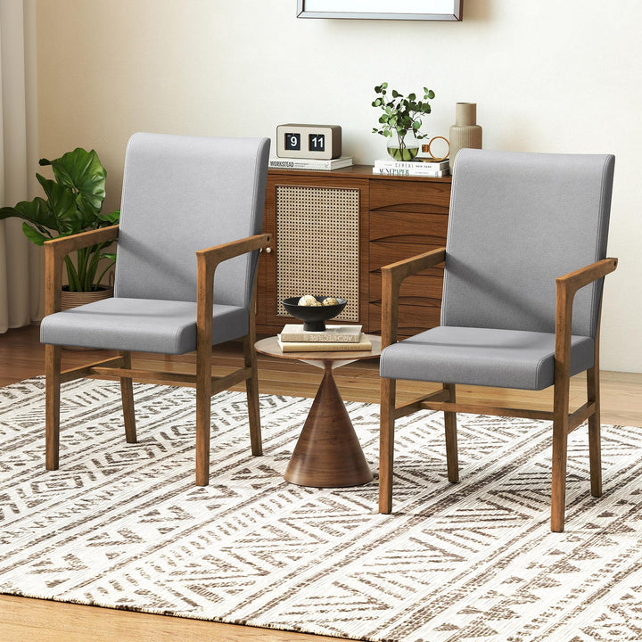 Giantex Mid Century Modern Dining Chairs Set of 2/4 with High Back, Solid Wooden Frame &amp; Soft Cushion