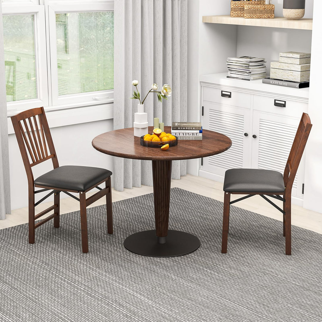 Giantex Folding Dining Chairs Set | Foldable Wood Kitchen Chairs with Padded Seat (2/4)