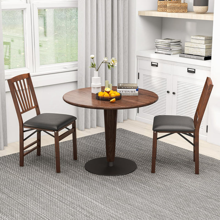Giantex Folding Dining Chairs Set | Foldable Wood Kitchen Chairs with Padded Seat (2/4)