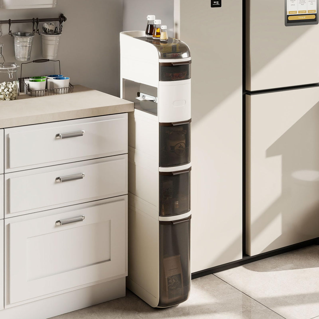 Giantex 6-Tier Narrow Bathroom Storage Cabinet with Drawers and Tissue Box